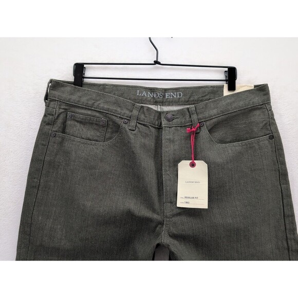 Lands' End Regular Fit Coupe Simple Olive/Green jeans Mens size 36x34 NWT - Picture 8 of 15